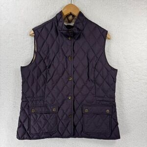 Eddie Bauer women's quilted down puffer vest in rich purple size Large